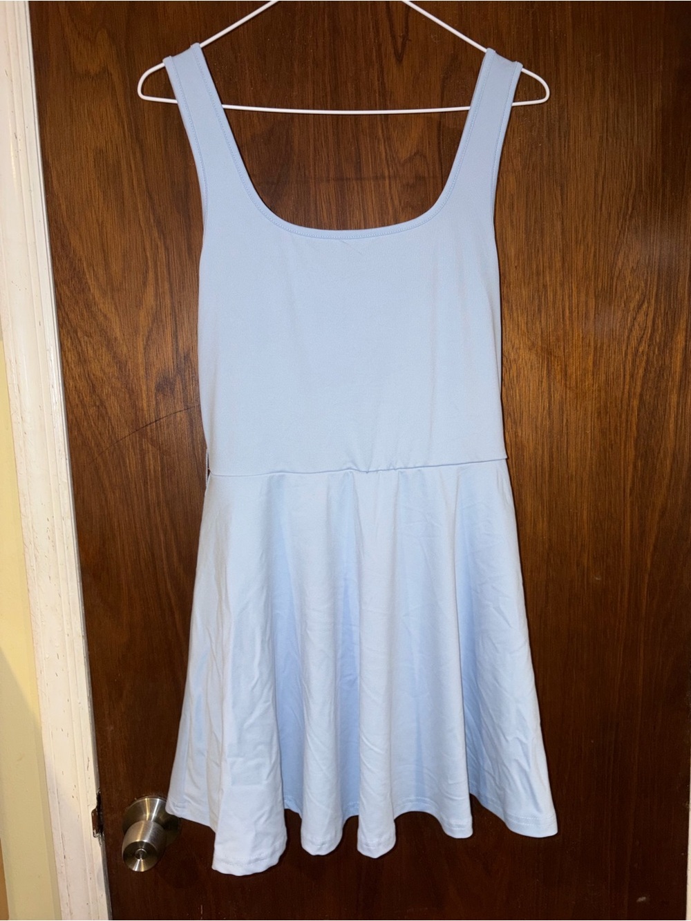 Light Blue Scoop Neck Skater Dress
